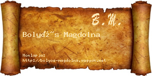 Bolyós Magdolna névjegykártya