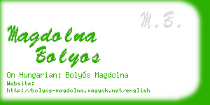magdolna bolyos business card